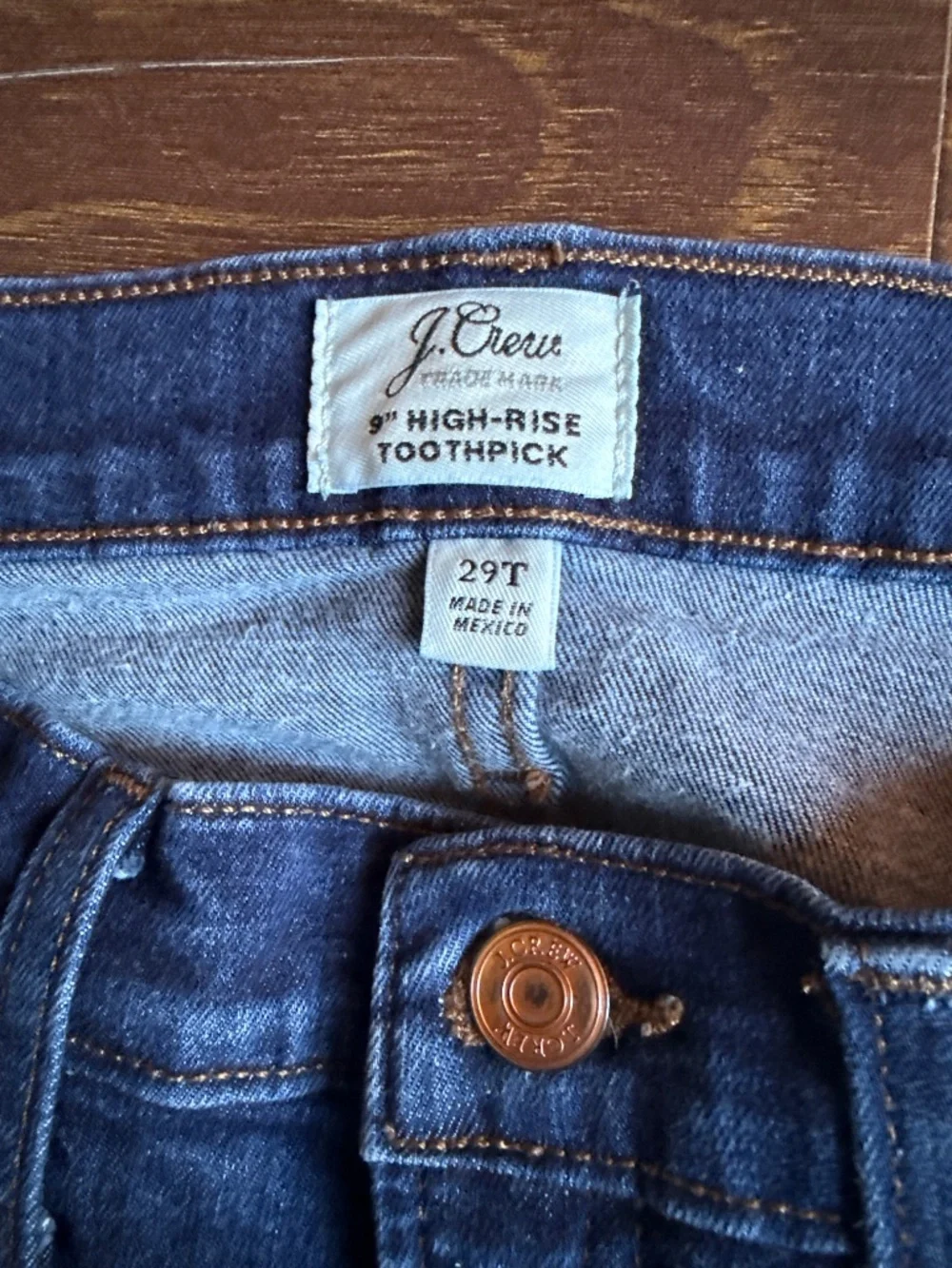 J CREW “9 High Rise Toothpick Jeans Size 29T